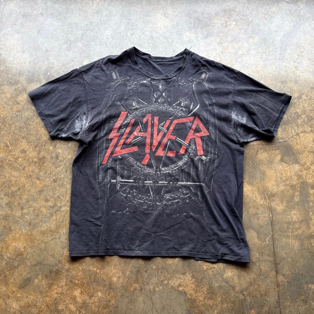 Vintage Y2K Super Faded Slayer T-shirt‎